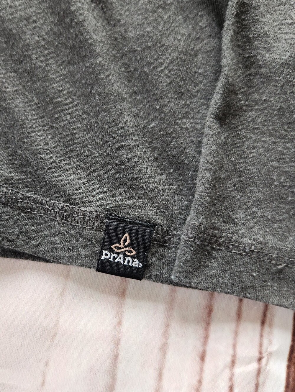 Prana Long Sleeve Shirt Hoodie Heather Charcoal Grey | Men's Size L - Picture 5 of 9